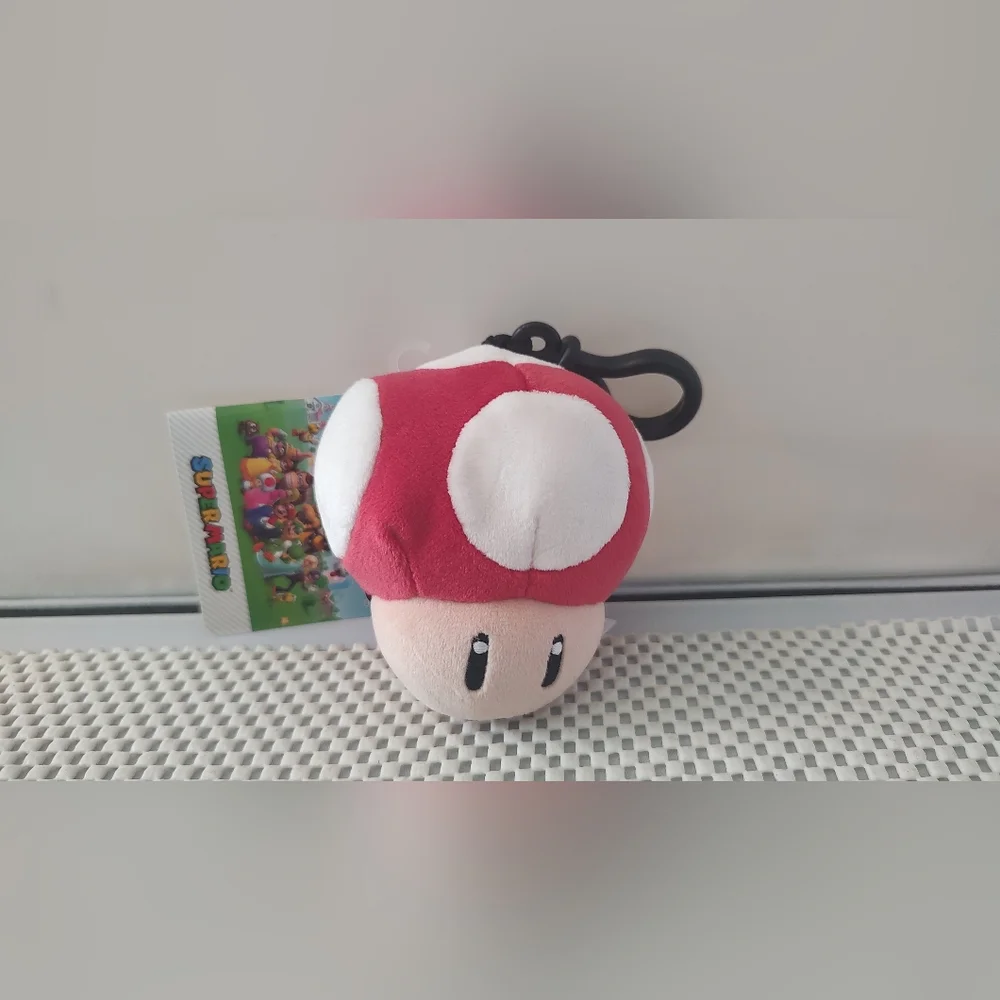 Club Mochi Mochi Super Mario Mushroom Plush Clip-On NWT